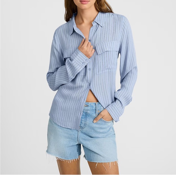 Express Tops - NWT Express Striped Button-Up Shirt